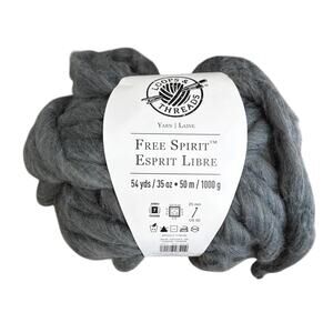 Loops & Threads Free Spirit Yarn NWT 54 Yards Gray Wool Blend Thick Threads DIY